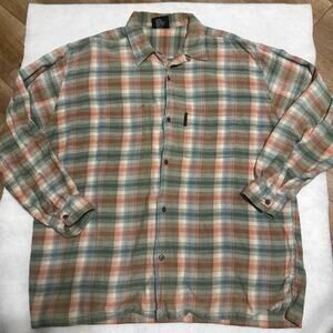 Vintage Cross Coloures Flannel shirt button up long sleeve Pit 2 pit is 26” 2XL